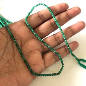 ลูกปัดพลอยสีเขียวมรกตทรงรอนเดลล์เจียระไนสำหรับทำเครื่องประดับ 1 เส้น - Product Image 5