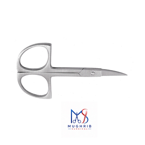 Ciseaux à ongles ergonomiques à anneaux, droits/courbés, finition mate, 9,50 cm, en acier inoxydable, lame droite et tranchante - Product Image 2