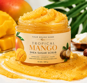 Gommage corporel exfoliant et nourrissant au sucre de mangue tropicale et au beurre de karité avec huiles essentielles, marque privée OEM en gros pour la vente en gros - Product Image 2
