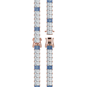Pulsera de tenis de lujo con diamantes de zafiro y gemas de corte esmeralda, oro de 14K y 18K, joyería fina, regalo de aniversario de bodas para mujer - Product Image 5