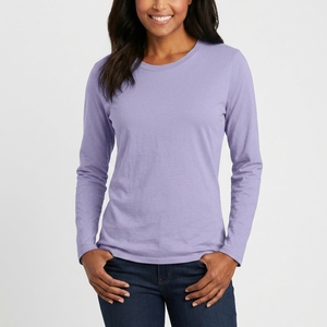 Women Solid Long Sleeve Shirt Breathable Cotton Fabric Soft Comfortable Regular Fit Casual Fashion Wear <b>Top</b> - Product Image 1