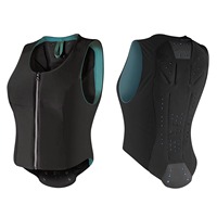 Gilet de protection équestre pour femmes certifié EN13158, veste de sécurité pour l'équitation, protection de la colonne vertébrale, fermeture éclair avant, noir et turquoise