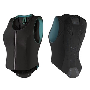 Women Equestrian Body <b>Protector</b> Vest EN13158 Certified Horse Riding Safety Jacket Spine Guard Zip Front Black Teal - Product Image 3