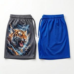 Shorts en maille à motif graphique personnalisé Electric Lightning Strike pour hommes, shorts d'entraînement de basketball par sublimation - Product Image 4