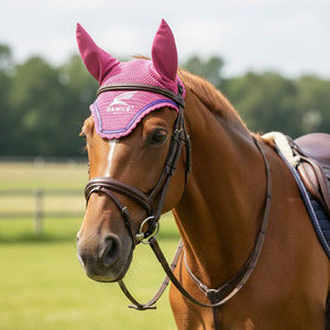 Máscara Antimoscas para Caballos, Suave, Elástica y Transpirable, con Orejas, Máscara Antimoscas con Malla Elástica y Protección para los Ojos - Product Image 5