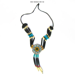 Collar de Cuentas Hecho a Mano con Patrón Geométrico, Estilo Bohemio, Joyería de Moda Unisex, Cuentas de Colores, Pieza Destacada a Precio de Mayoreo - Product Image 1