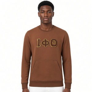 Sudadera de Felpa Neutral Iota Phi Theta con Bolsillo y Cuello Redondo para Hombre, Sudadera con Letras Griegas Bordadas, Informal, 100% Algodón, Invierno - Product Image 1