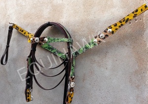 Sculpture d'outillage à la main en cuir DD de haute qualité pour les produits équestres Smart Western Head Stall avec décoration en métal argenté en laiton - Product Image 2