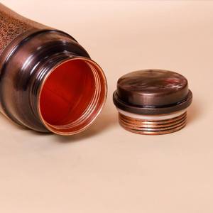 Thermos en cuivre au design vintage, bouteille d'eau portable de voyage avec couvercle - Product Image 2