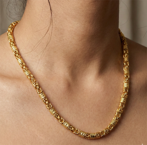 Chaîne en or massif 22 carats |   Chaîne en or traditionnelle indienne |   Bijoux en or 916 marqués pour hommes et femmes | - Product Image 2