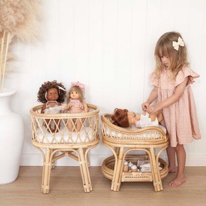 Table à langer en rotin naturel faite à la main pour poupées, de la meilleure qualité, grand mobilier pour poupées, jouets pour jeux d'imitation pour enfants - Product Image 5