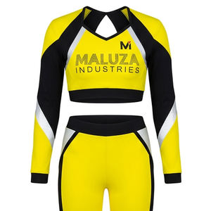 Uniformes de porristas con logotipo personalizado para niñas, ropa de animación para equipos de secundaria, conjuntos de baile de animación con estampado por sublimación - Product Image 1