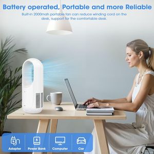 Ventilatore da Tavolo Portatile Senza Pale Ricaricabile, Ventilatore Personale Silenzioso con 6 Modalità di Velocità, Pannello LED, Ventilatore Indossabile da Letto - Product Image 4