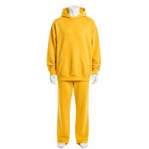 Conjunto Deportivo de Felpa de Algodón Unisex, Tejido Suave, Cálido y Transpirable, Ajuste Cómodo, Ropa Casual para Uso Diario, Sudadera con Capucha y Pantalones Deportivos - Product Image 1