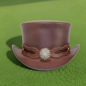 Premium quality custom made Handmade Brown Leather <b>Steampunk</b> Top <b>Hat</b> Victorian Western Festival Cosplay <b>Hat</b> - Product Image 4