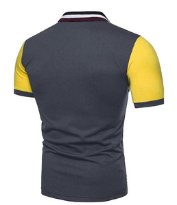 Chemises polo pour hommes en patchwork, à séchage rapide, en coton, à motif uni, design personnalisé, vêtements décontractés - Product Image 4