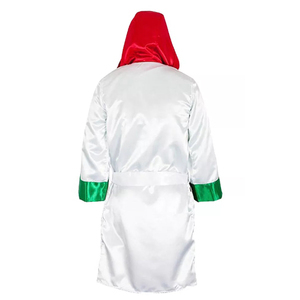 Bata con Capucha Blanca, Verde y Roja, Unisex, de Satén, para Artes Marciales, Corte Regular para Adultos - Product Image 4