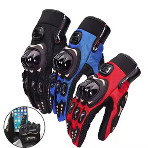 Guantes de Motociclismo de Cuero para Hombre, Completos, Transpirables, Resistentes al Viento, Compatibles con Pantalla Táctil - Product Image 2