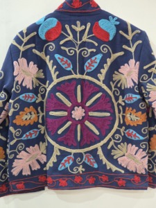 Veste en coton brodée de style chinois à col rond et manches longues, grande taille, vêtements d'extérieur pour femmes, style bohème, pour l'hiver - Product Image 2