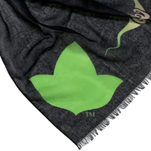 Black Scarf with Green Ivy Leaf Design Lightweight Fashion <b>Wrap</b> Soft <b>Women's</b> Sorority <b>Shawl</b> Elegant Neck Accessory - Product Image 5