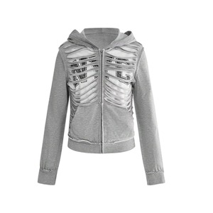 <b>Women</b> Winter Autumn Custom Screen Print Cotton Fleece Pullover Hoodie Oversized <b>Long</b> Sleeve Streetwear <b>Sweatshirts</b> Wholesale - Product Image 3