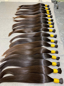 Factory Price Vietnam human hair raw material 40cm to 90cm 1kg natural hair <b>bleach</b> brown to blonde - Product Image 3