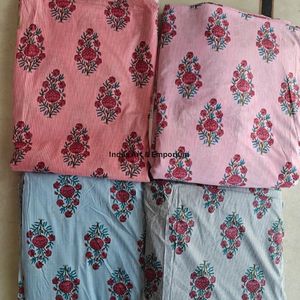 Tissu en coton imprimé traditionnel Jaipuri, coton cambriqué imprimé au bloc 60x60, tissu en coton à motifs. - Product Image 2