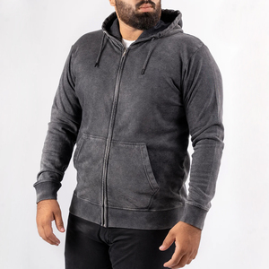 Men's Heavyweight Acid Wash <b>Hooded</b> <b>Zip</b> Sweatshirt Premium Streetwear Tracksuit Custom Colors OEM ODM Best Factory Price - Product Image 1