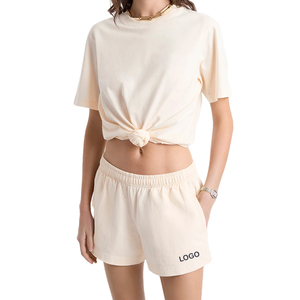 Pantalones Cortos Deportivos Personalizados para Mujer, Marca Lion Health, de Algodón Premium, Felpa Gruesa de 450 GSM, Cintura Elástica, Logotipo Bordado - Product Image 1