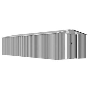 Caseta de Jardín Grande de Acero Galvanizado Gris, Diseño Rectangular, Solución Premium para Almacenamiento y Cobertizos - Product Image 1