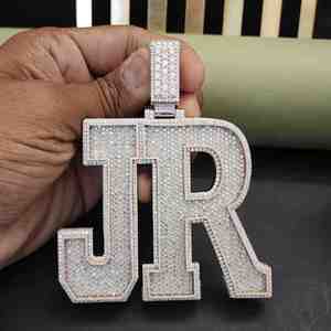 Pendentif Hip Hop entièrement serti de diamants de laboratoire, en acier inoxydable plaqué platine, DOPE JEWELLS, 30,58 CT, personnalisé, unisexe - Product Image 5