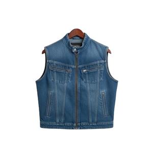 Men's Sleeveless 100% Cotton <b>Denim</b> Vest Club Style Relaxed Fit Frayed Hem Plus Size <b>Lightweight</b> Customizable Fashion Streetwear - Product Image 1