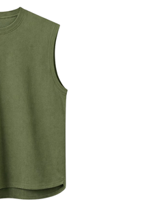 Custom <b>Green</b> Sleeveless Tank <b>Top</b> Men Casual Gym <b>Vest</b> Breathable Cotton Summer Shirt Athletic Loose Fit Sportswear Training <b>Top</b> - Product Image 2