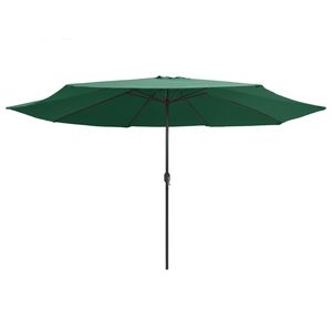 Grand parasol de jardin inclinable en métal avec base en polyester vert pour terrasse - Product Image 2