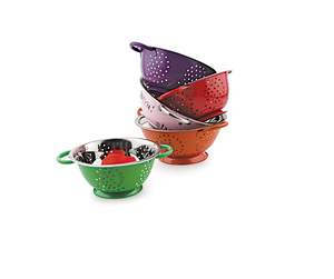 Ensemble de passoires de cuisine en acier inoxydable coloré avec poignées et support de base, passoire profonde, compatible lave-vaisselle et four - Product Image 3