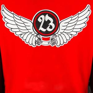 Chaquetas Varsity rojas con logo bordado personalizado a precio de mayorista, chaqueta de béisbol universitaria Letterman para hombre - Product Image 5