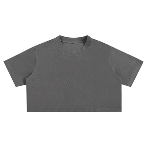 High Quality Women's <b>T</b>-shirts Crop-top <b>T</b>-shirts 100% Cotton Boxy Cropped <b>T</b> Shirt - Product Image 5