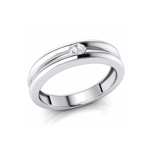 Anillo de Boda Solitario con Diamante Real de 0.10TCW |   Anillo de Compromiso de Oro Blanco Sólido de 14K para Mujer, Joyería Fina, Regalo - Product Image 1