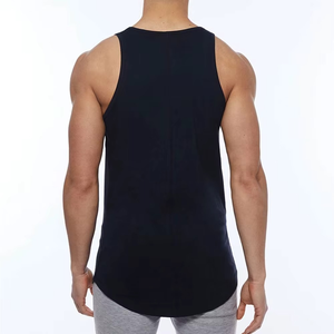 Camiseta sin mangas con cuello redondo para hombre, de color sólido, tejida, transpirable, informal, de poliéster. - Product Image 2