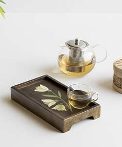 Bandeja de servicio de madera de mango de lujo más vendida, plato elegante para el hogar, aperitivos, bebidas, tamaño personalizado para fiestas, MOQ 100 piezas - Product Image 6