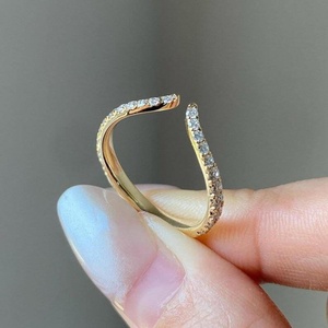 New Design Fashion <b>Open</b> Cuff Sterling Silver Wishbone <b>Ring</b> Lab Grown White Diamond CZ 925 White Diamond <b>Open</b> Style Wedding <b>Ring</b> - Product Image 3