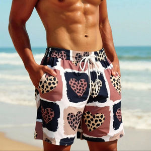 Shorts de bain pour hommes à imprimé floral, séchage rapide, légers, respirants, résistants à l'eau, en tissu tissé, pour l'été - Product Image 1