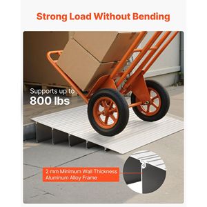 Rampa per Soglia Porta in Lega di Alluminio da 5 Pollici, Capacità di Carico 800 Libbre, Dispositivo Ausiliario per Gradini Domestici e Rampe per Disabili - Product Image 3