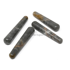 Natural Crystal Peach Aventurine Faceted Smooth Massage <b>Wand</b> Facial Massager Crystal Face Massagers - Product Image 3