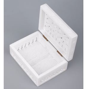 Boîte à bijoux élégante en marbre avec bouton et couvercle en laiton, finition naturelle, style personnalisable, durable - Meilleur prix de gros - Product Image 4