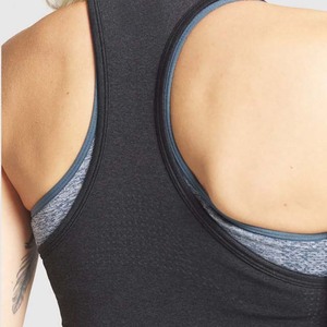 Camiseta sin mangas de punto de color liso para mujer, transpirable, deportiva, con cuello redondo, de elastano y poliéster, longitud regular - Product Image 4
