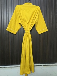 Hotel Spa Super Heavy Cotton Yellow Color Plain Kimono Quick-<b>Dry</b> Luxury Bathrobe for <b>Women</b> and Couples Casual Wear With Pockets - Product Image 2