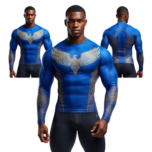 Maillot de compression sans manches pour homme Royal Phoenix avec strass, écologique, respirant, séchage rapide, antibactérien, anti-UV - Product Image 1