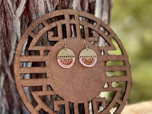 customized Color Geometric Beaded Gold Brass Beaded <b>Drop</b> Earrings Women's Bohemia Style Bronze Plated Fashion Jewelry By UO - Product Image 2
