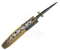 Cuchillo Plegable de Acero Damasco Inoxidable Hecho a Mano Personalizado OEM con Mango de Hueso - Cuchillo de Bolsillo Multifuncional para Acampar y Cazar al Aire Libre